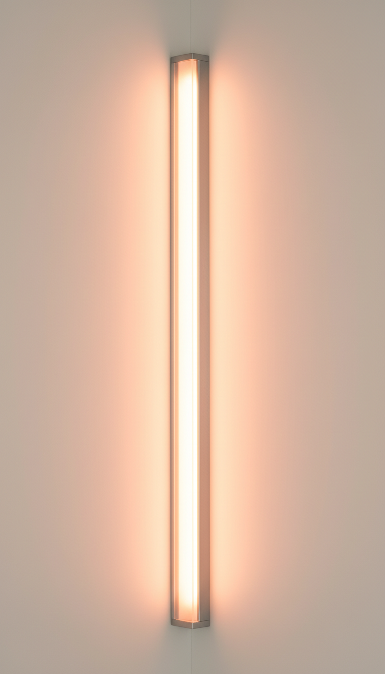 Modern LED fixture, with soft, showcasing its sleek design and high-quality features. The image reflects the product's...
